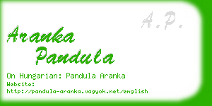 aranka pandula business card